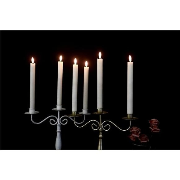 8pack Flameless Flickering Taper Candles 2 Remote Control Timer Real Wax 3D Wick - Picture 4 of 6